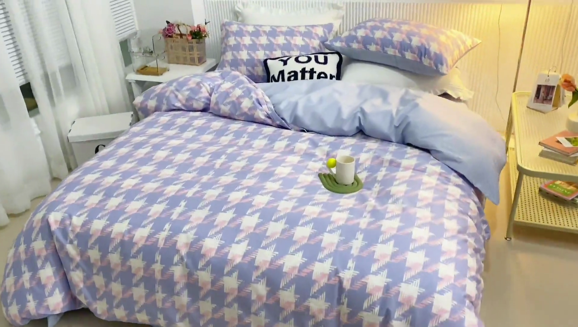 91家纺网 家纺一手货源 找家纺 畅畅 2023新款13372全棉印花四件套纯棉直播 左伊-蓝