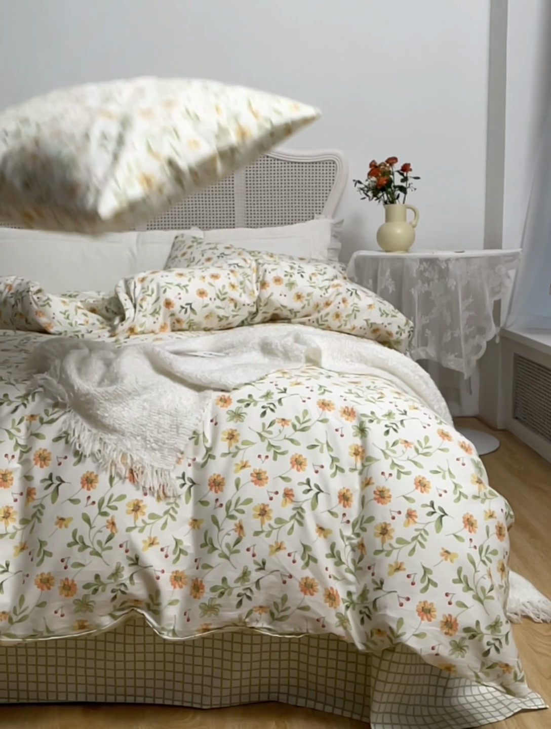 91家纺网 家纺一手货源 找家纺 畅畅 2023新款13372全棉印花四件套纯棉直播-银杏叶