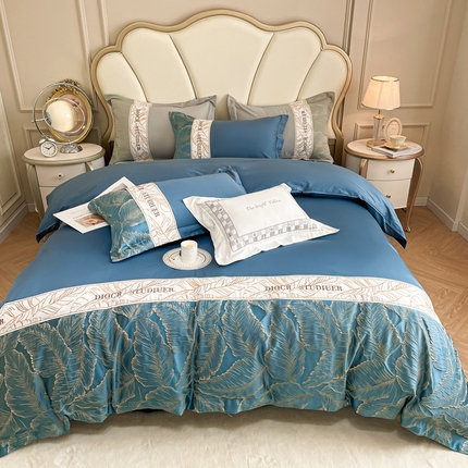 91家纺网 家纺一手货源 找家纺 （总）博纳家纺 新款专版花型13372喷气双面纯棉四件套-金枝玉叶