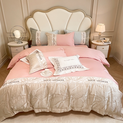 91家纺网 家纺一手货源 找家纺 （总）博纳家纺 新款专版花型13372喷气双面纯棉四件套-金枝玉叶