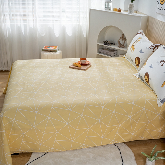 91家纺网 家纺一手货源 找家纺 茗婷2025春夏新款纯棉印花单品床单 动物世界