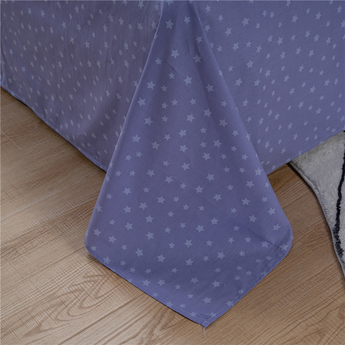 91家纺网 家纺一手货源 找家纺 茗婷2025春夏新款纯棉印花单品床单 蓝色星空蓝