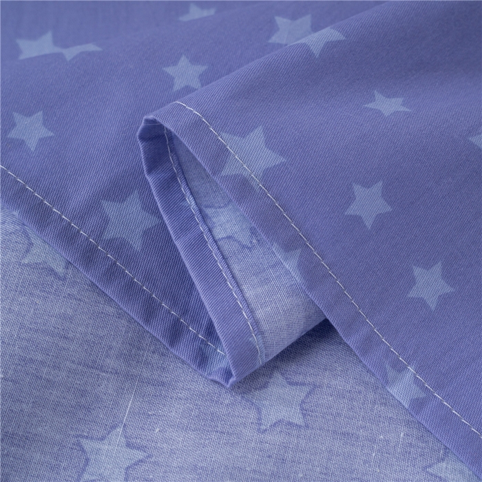 91家纺网 家纺一手货源 找家纺 茗婷2025春夏新款纯棉印花单品床单 蓝色星空蓝