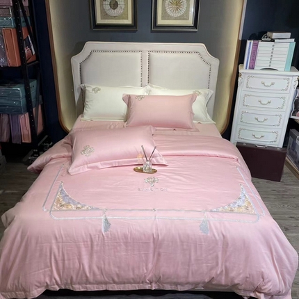 91家纺网 家纺一手货源 找家纺 （总）玖玖爱家纺 2023新款春夏秋新款天丝棉绣花四件套