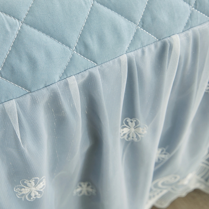 91家纺网 家纺一手货源 找家纺 网红馆 2025新款亲肤蕾丝床裙-梦想生活 海茵蓝