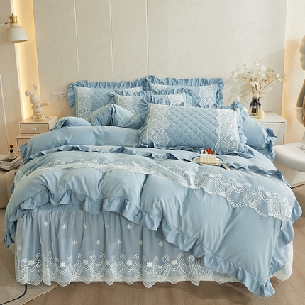 91家纺网 家纺一手货源 找家纺 （总）网红馆 2025新款亲肤蕾丝床裙四件套-梦想生活