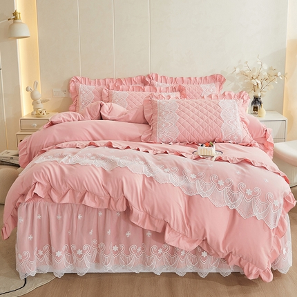 91家纺网 家纺一手货源 找家纺 （总）网红馆 2025新款亲肤蕾丝床裙四件套-梦想生活