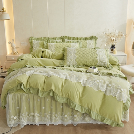 91家纺网 家纺一手货源 找家纺 （总）网红馆 2025新款亲肤蕾丝床裙四件套-梦想生活
