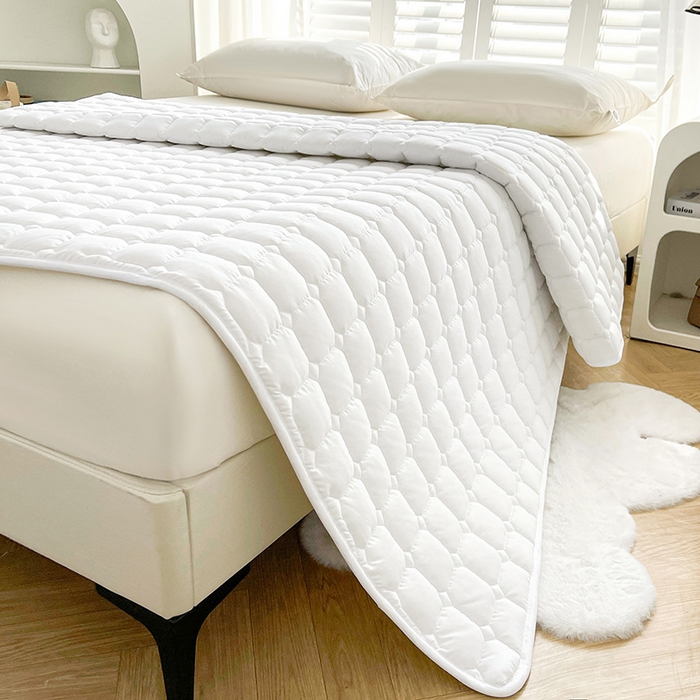 91家纺网 家纺一手货源 找家纺 富威堡2023新款A类棉花床垫床褥子床护垫夹棉防滑可机洗床盖床垫软席款 白色