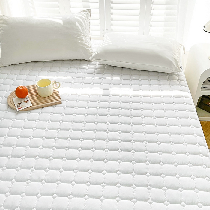 91家纺网 家纺一手货源 找家纺 富威堡2023新款A类棉花床垫床褥子床护垫夹棉防滑可机洗床盖床垫软席款 白色