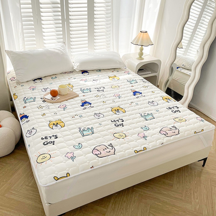 91家纺网 家纺一手货源 找家纺 富威堡2023新款A类棉花床垫床褥子床护垫夹棉防滑可机洗床盖床垫软席款 快乐家族