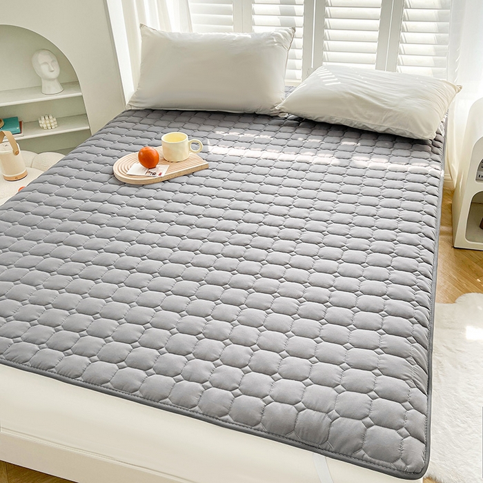 91家纺网 家纺一手货源 找家纺 富威堡2023新款A类棉花床垫床褥子床护垫夹棉防滑可机洗床盖床垫软席款 灰色