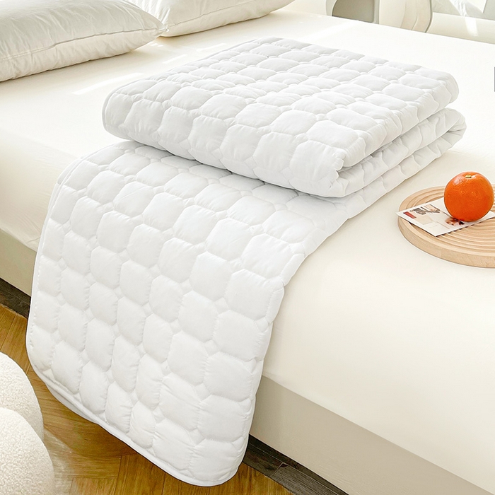 91家纺网 家纺一手货源 找家纺 富威堡2023新款A类棉花床垫床褥子床护垫夹棉防滑可机洗床盖床垫软席款 白色