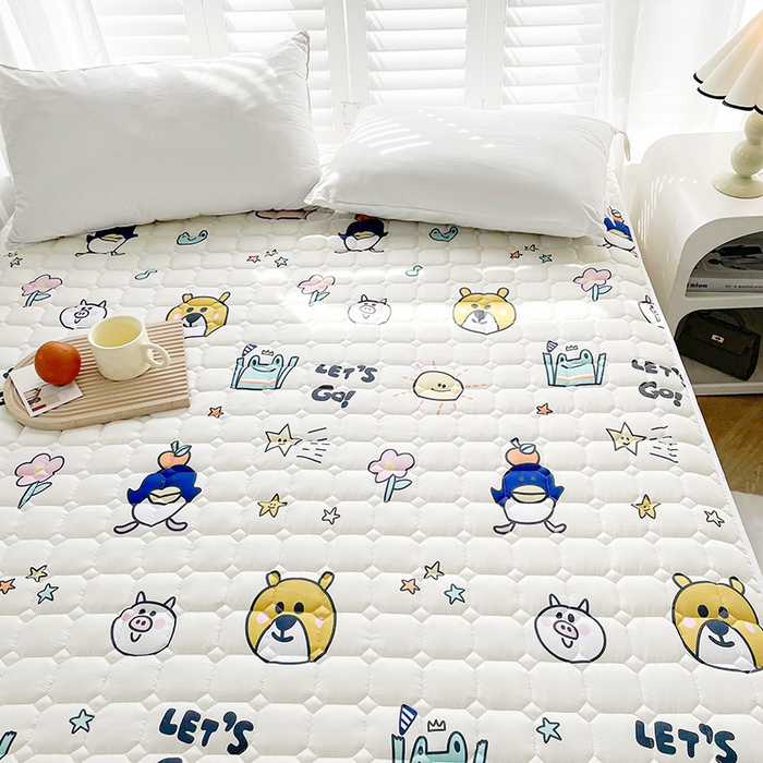 91家纺网 家纺一手货源 找家纺 富威堡2023新款A类棉花床垫床褥子床护垫夹棉防滑可机洗床盖床垫软席款 快乐家族