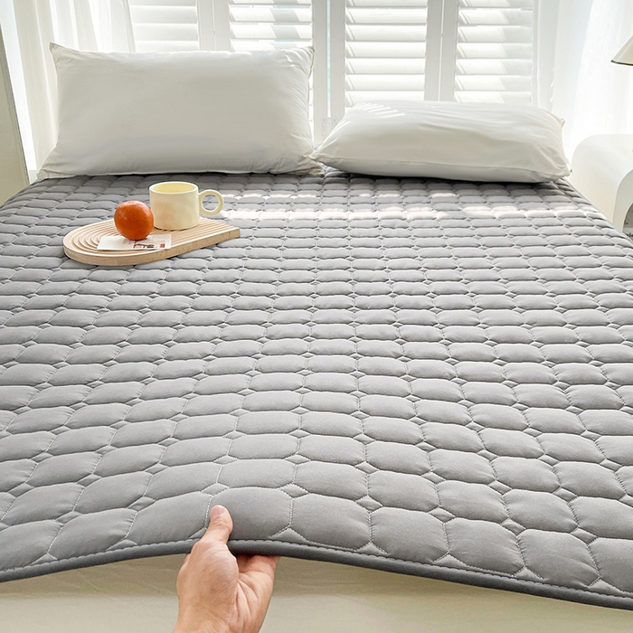 91家纺网 家纺一手货源 找家纺 富威堡2023新款A类棉花床垫床褥子床护垫夹棉防滑可机洗床盖床垫软席款 灰色