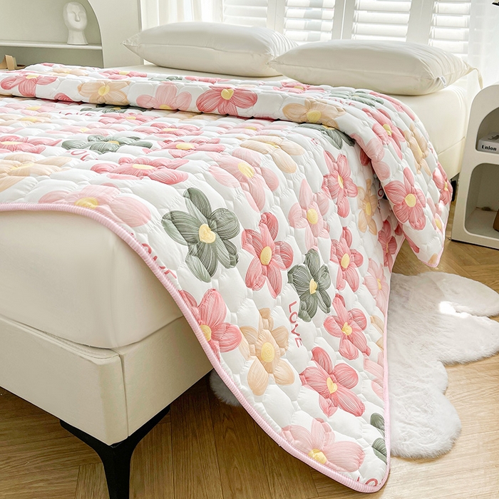 91家纺网 家纺一手货源 找家纺 富威堡2023新款A类棉花床垫床褥子床护垫夹棉防滑可机洗床盖床垫软席款 向阳红