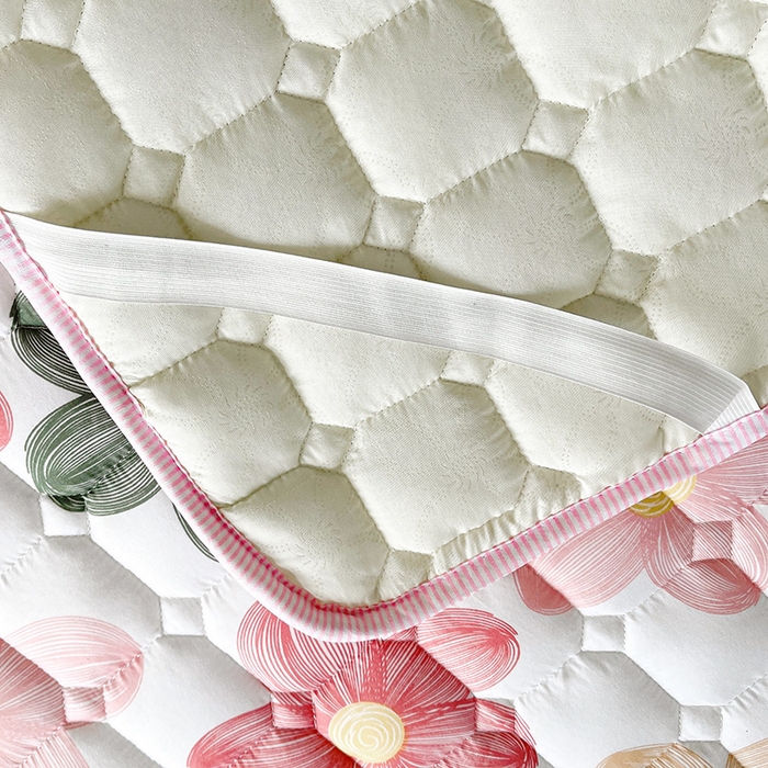 91家纺网 家纺一手货源 找家纺 富威堡2023新款A类棉花床垫床褥子床护垫夹棉防滑可机洗床盖床垫软席款 向阳红