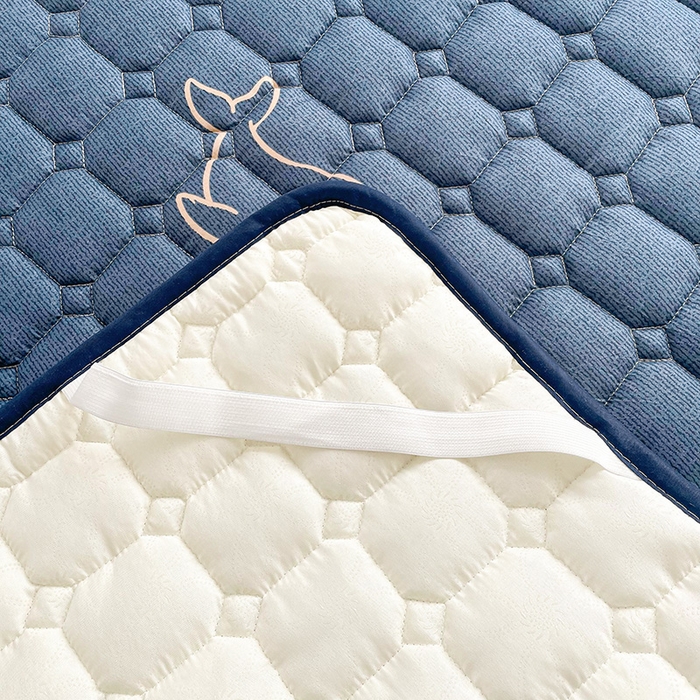 91家纺网 家纺一手货源 找家纺 富威堡2023新款A类棉花床垫床褥子床护垫夹棉防滑可机洗床盖床垫软席款 小鲸鱼