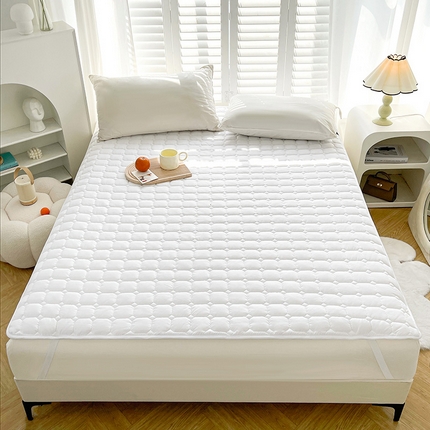 91家纺网 家纺一手货源 找家纺 富威堡2023新款A类棉花床垫床褥子床护垫夹棉防滑可机洗床盖床垫软席款 白色