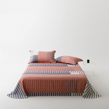 91家纺网 家纺一手货源 找家纺 大元 2025新款竹纤维凉席三件套 动感粉