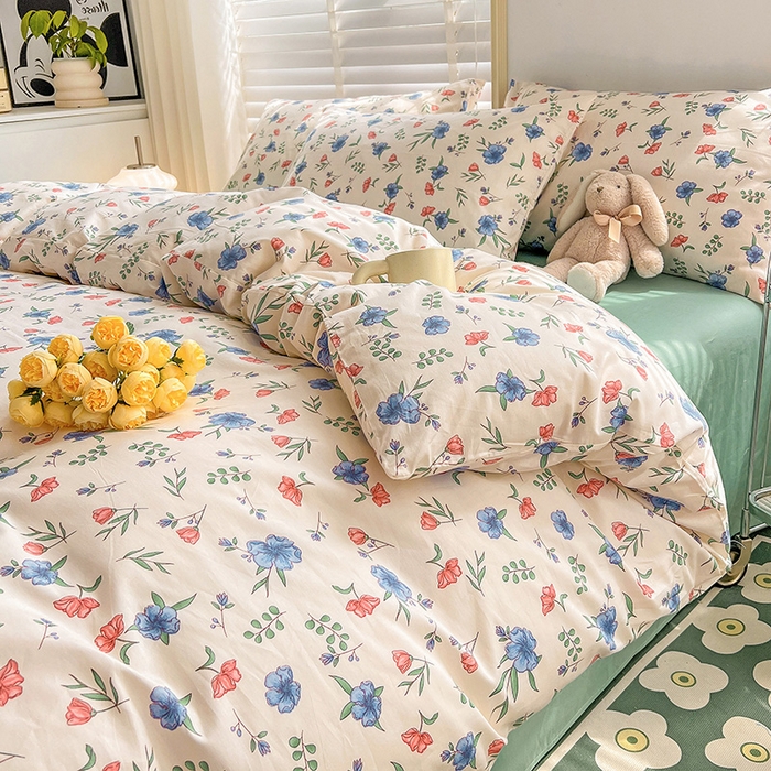 91家纺网 家纺一手货源 找家纺 捌月 2023新款13372喷气全棉四件套/单品馨雅系列 春风里