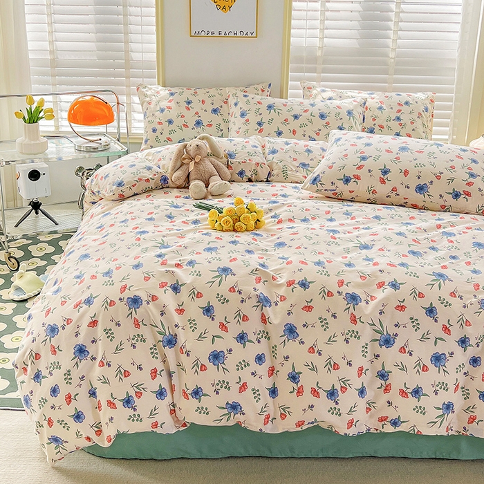 91家纺网 家纺一手货源 找家纺 捌月 2023新款13372喷气全棉四件套/单品馨雅系列 春风里