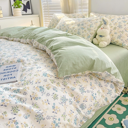 捌月 2023新款13372喷气全棉四件套/单品馨雅系列 花恋