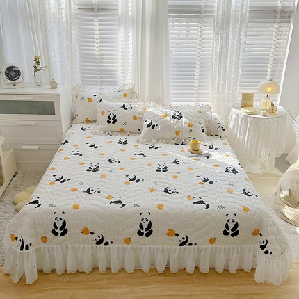 91家纺网 家纺一手货源 找家纺 （总）宜凡 2023新款全棉蕾丝刺绣床盖三件套