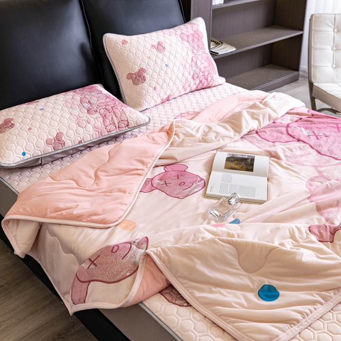 91家纺网 家纺一手货源 找家纺 摩卡 2024新品冰激凌大豆夏被 流沙