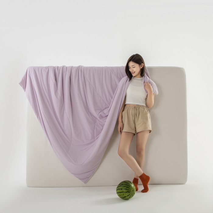 91家纺网 家纺一手货源 找家纺 佳居缘 2023新款A类冰川凉感瓜瓜被（锦氨） 丁香紫