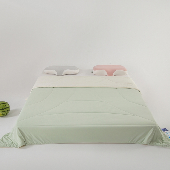 91家纺网 家纺一手货源 找家纺 佳居缘 2023新款A类冰川凉感瓜瓜被（锦氨） 豆蔻绿