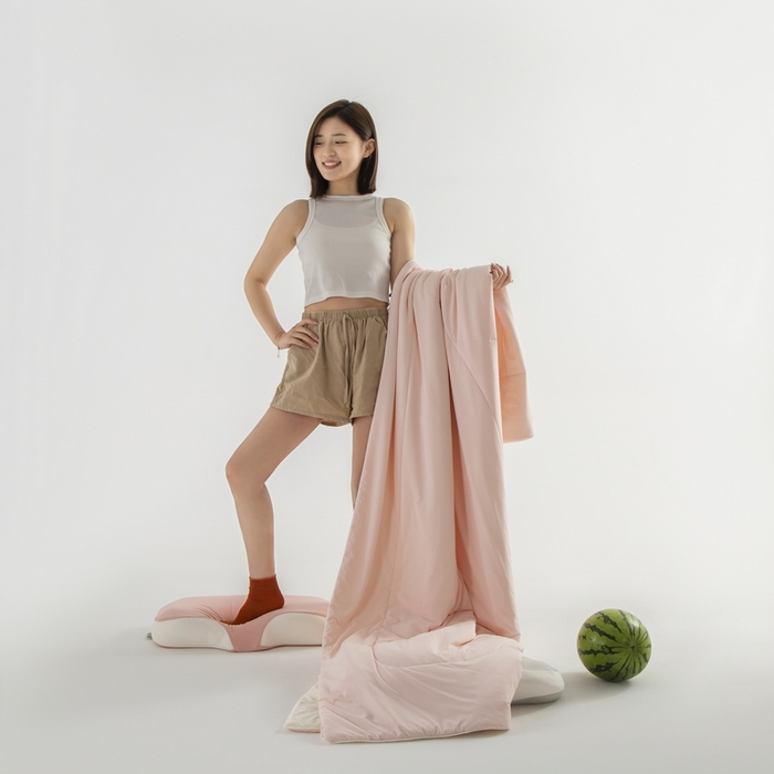 91家纺网 家纺一手货源 找家纺 佳居缘 2023新款A类冰川凉感瓜瓜被（锦氨） 少女粉