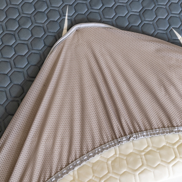 91家纺网 家纺一手货源 找家纺 摩卡 2024新品凉感丝床笠乳胶凉席三件套 瑞丽