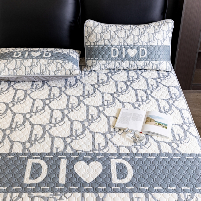 91家纺网 家纺一手货源 找家纺 摩卡 2024新品凉感丝床笠乳胶凉席三件套 真我