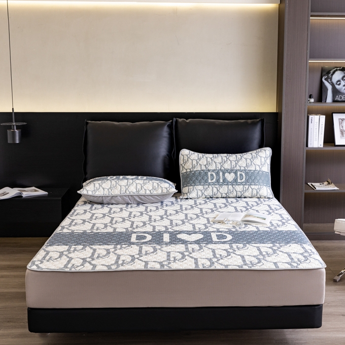 91家纺网 家纺一手货源 找家纺 摩卡 2024新品凉感丝床笠乳胶凉席三件套 真我