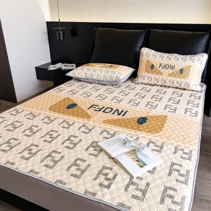 91家纺网 家纺一手货源 找家纺 摩卡 2024新品凉感丝床笠乳胶凉席三件套 迷你