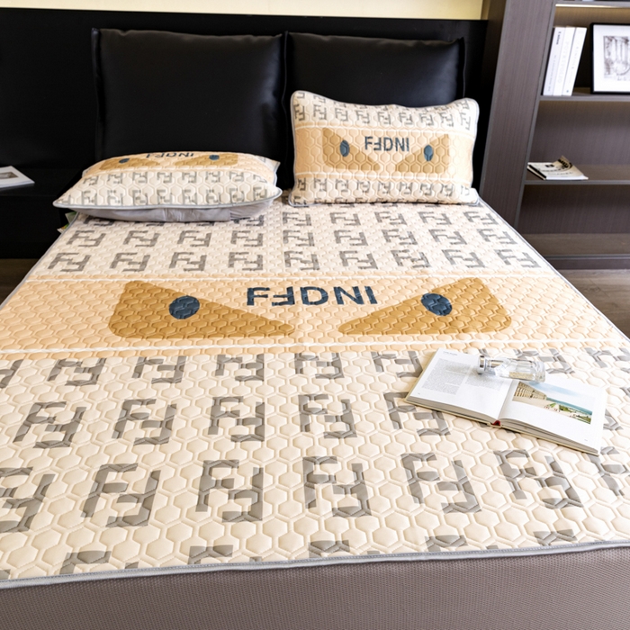 91家纺网 家纺一手货源 找家纺 摩卡 2024新品凉感丝床笠乳胶凉席三件套 迷你