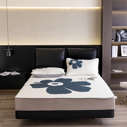 91家纺网 家纺一手货源 找家纺 （总）摩卡 2024新品凉感丝床笠乳胶凉席三件套