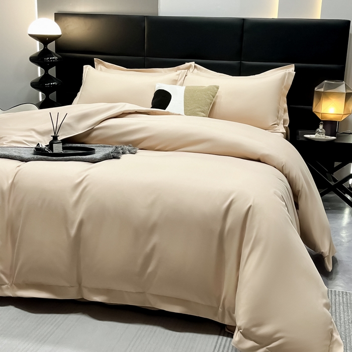 91家纺网 家纺一手货源 找家纺 乐卧家居 2026新款加厚160克宽边宾馆酒店四件套 宽边-卡其色