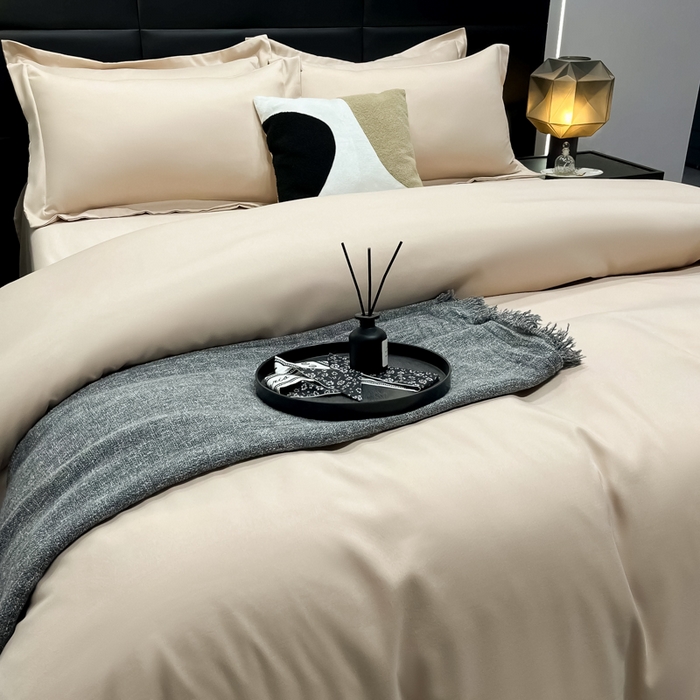 91家纺网 家纺一手货源 找家纺 乐卧家居 2026新款加厚160克宽边宾馆酒店四件套 宽边-卡其色