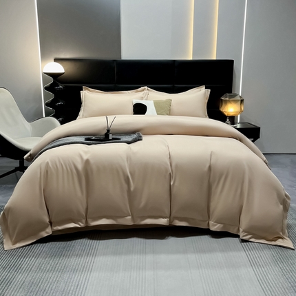 乐卧家居 2026新款加厚160克宽边宾馆酒店四件套 宽边-卡其色