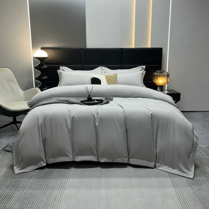 91家纺网 家纺一手货源 找家纺 乐卧家居 2026新款加厚160克宽边宾馆酒店四件套 宽边-高级灰