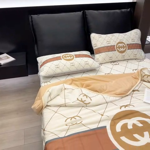 91家纺网 家纺一手货源 找家纺 摩卡 2024新品凉感丝床笠乳胶凉席三件套 风范