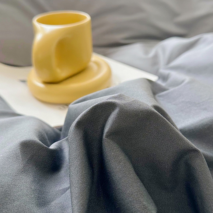 91家纺网 家纺一手货源 找家纺 宜凡 2023新款全棉蕾丝刺绣床盖四件套（单层被套） 黛灰