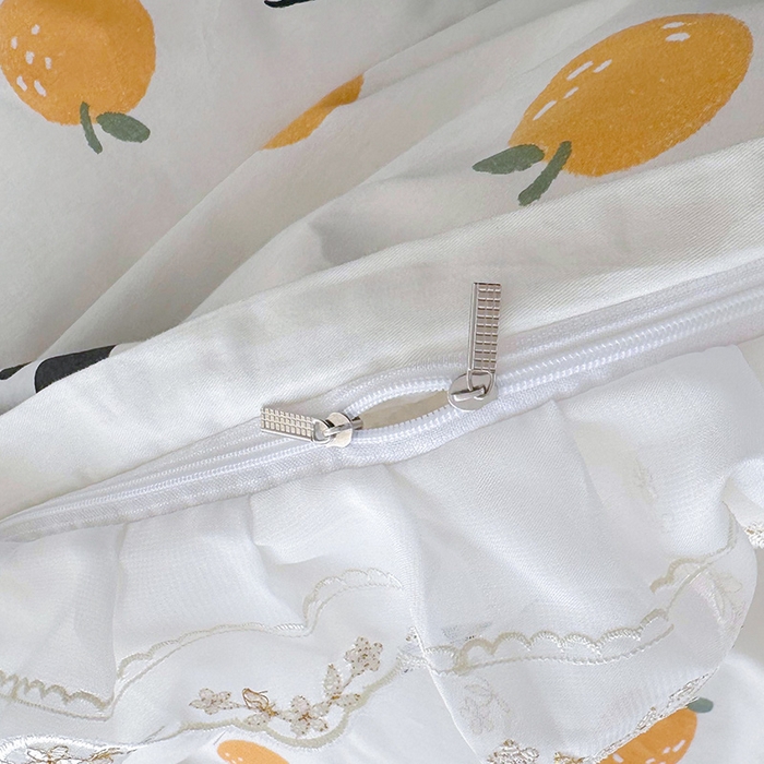 91家纺网 家纺一手货源 找家纺 宜凡 2023新款全棉蕾丝刺绣床盖四件套（单层被套） 黑白熊猫