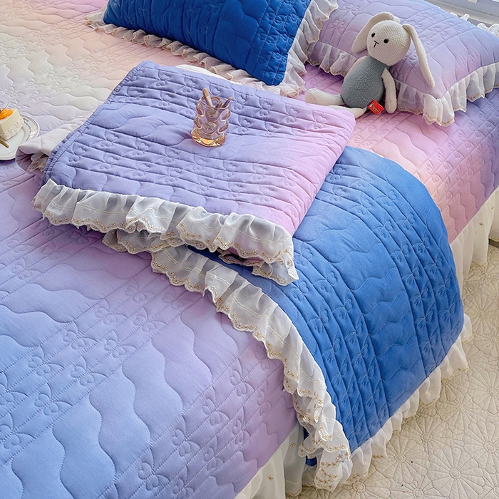 91家纺网 家纺一手货源 找家纺 宜凡家纺 全棉床盖夏被四件套 浪漫紫