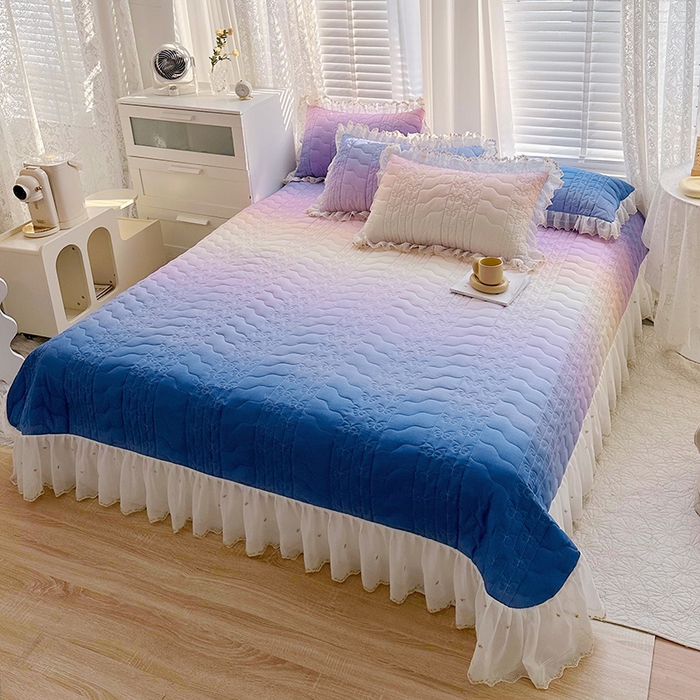 91家纺网 家纺一手货源 找家纺 宜凡家纺 全棉床盖夏被四件套 浪漫紫