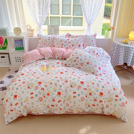 91家纺网 家纺一手货源 找家纺 尚帛 2024新款12868全棉印花四件套 安妮兔