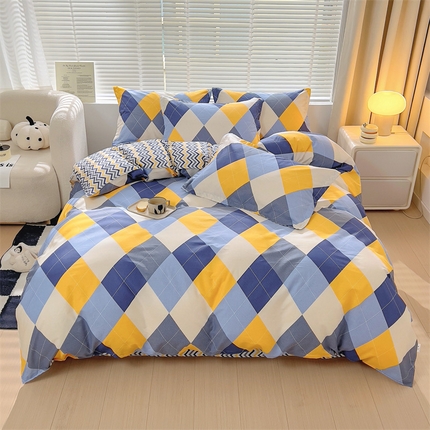 91家纺网 家纺一手货源 找家纺 尚帛 2024新款12868全棉印花四件套 莫儿卡