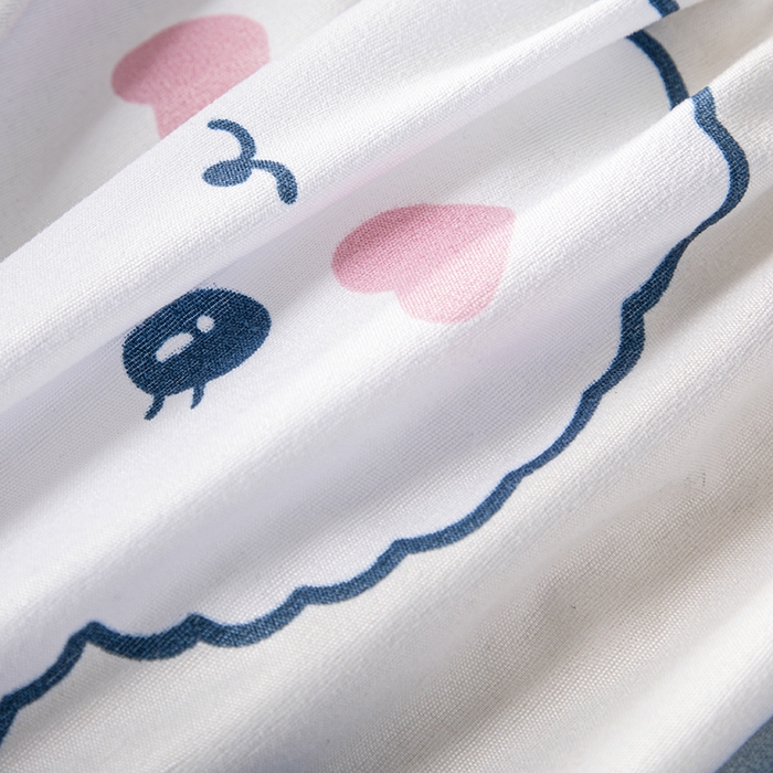 91家纺网 家纺一手货源 找家纺 暖季 2025新款印花磨毛夹棉床笠 心动小兔